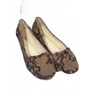 Anne Klein Women's Snake Print Leather Loafers Size 9.5M